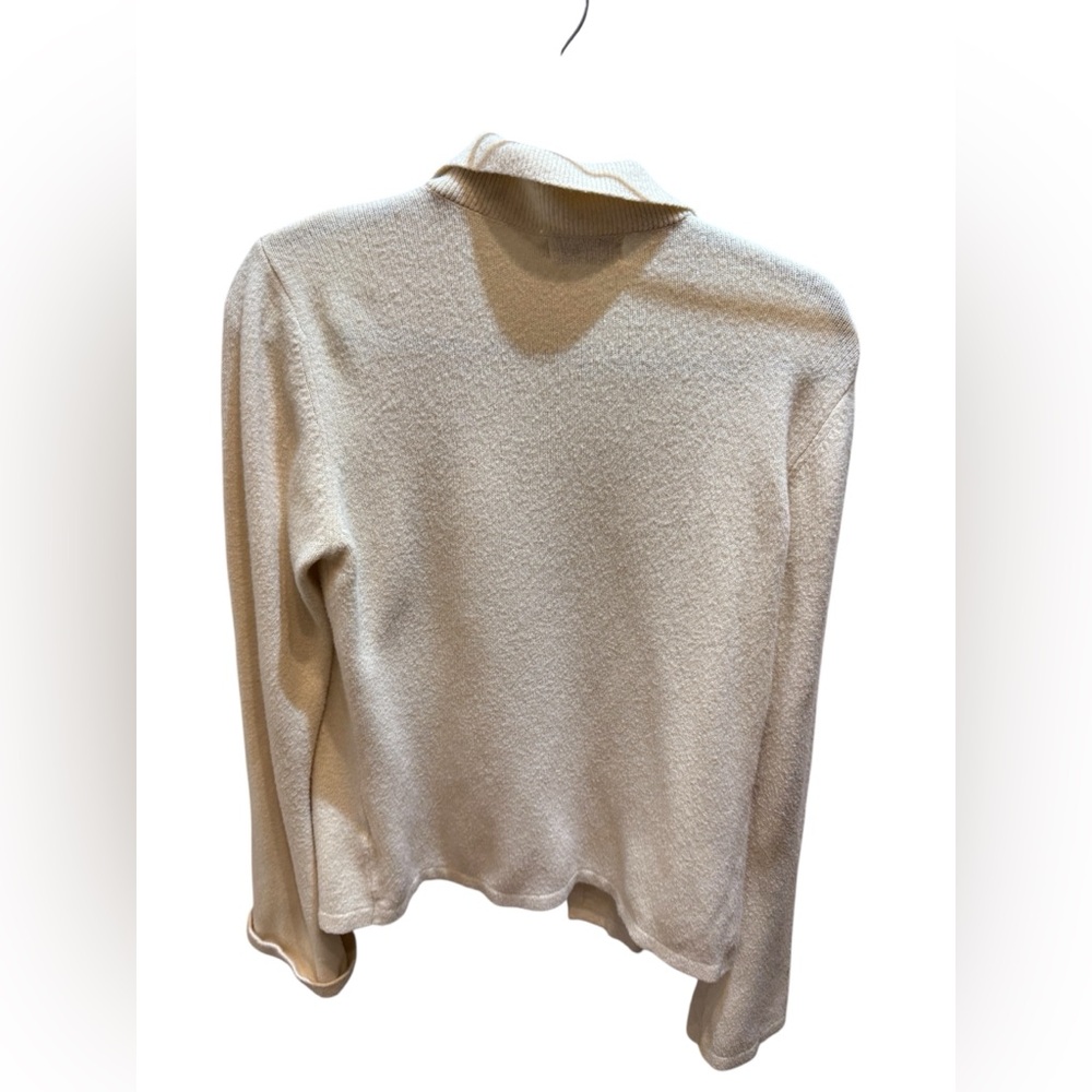 SET Cream Open Knit Collar Cardigan Sweater Top - Picture 3 of 8
